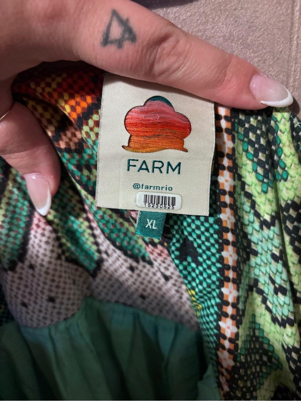 Farm Rio Banana Scarves midi dress XL - Picture 4 of 4